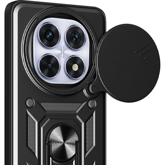 Etui z uchwytem na palec do Xiaomi Redmi Note 14 Pro Plus 5G Tech-Protect Camshield Pro, czarne